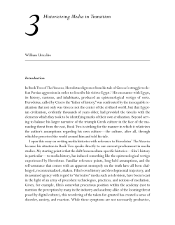 Uricchio, William &ndash; &ldquo;Historicizing Media in Transition&rdquo;