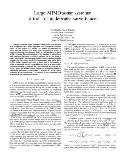 Large MIMO sonar systems: a tool for underwater surveillance