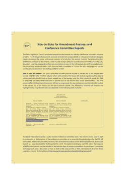 Side-by-Sides for Amendment Analyses and Conference Committee