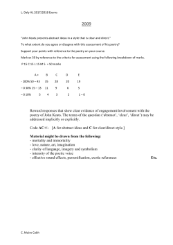 John Keats presents abstract ideas in a style that is