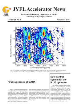 JYFL Accelerator News September 2016