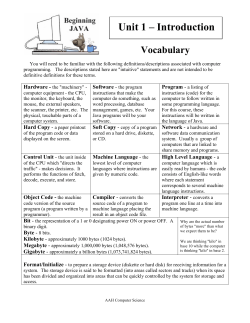 Unit 1 Page 3 Vocab - AA Huron Computer Science