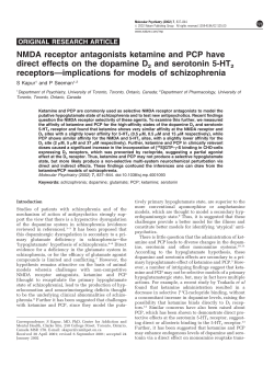 NMDA receptor antagonists ketamine and PCP have