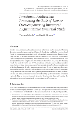 Investment Arbitration: Promoting the Rule of Law or Over
