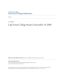 Lake Forest College Stentor, November 19, 2009