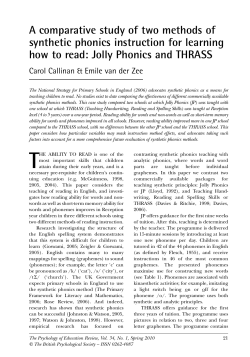 A comparative study of two methods of synthetic phonics instruction