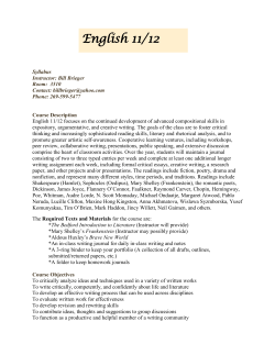 English 11/12&mdash;Brieger