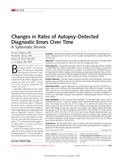 Changes in Rates of Autopsy-Detected Diagnostic Errors Over Time