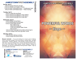 Hope ~ POWERFUL WORDS - JamestownFirstAssembly