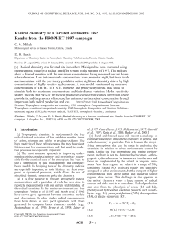 Radical chemistry at a forested continental site: Results