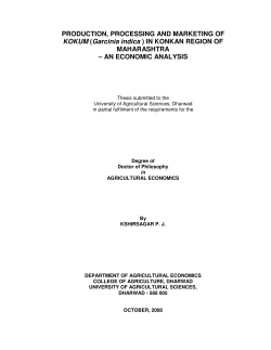 PRODUCTION, PROCESSING AND MARKETING OF