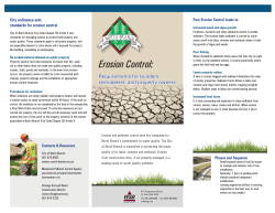 North Branch Erosion Control Requirements