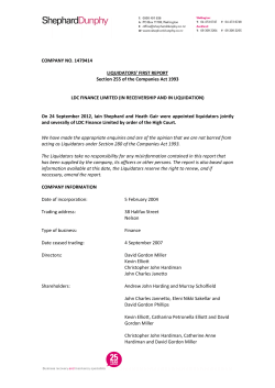 First Liquidators` Report