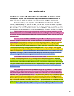 Zoos Exemplar Grade 6