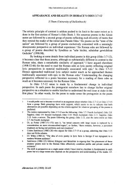 APPEARANCE AND REALITY IN HORACE`S ODES 3.7