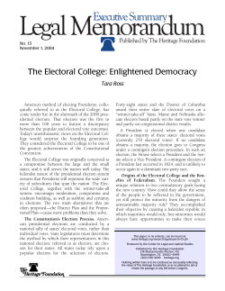 The Electoral College: Enlightened Democracy