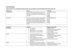 Unit 3 Writing Types Always identify PAF in the