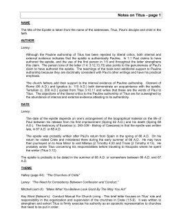 Notes on Titus - Muncherian.com