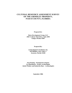 cultural resource assessment survey of the grimsley property, pasco