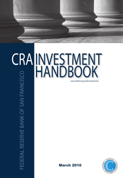 cra investment handbook - Federal Reserve Bank of San Francisco