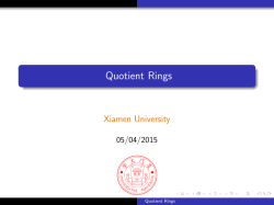 Quotient Rings