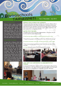 Enviroschools newsletter - Gisborne District Council