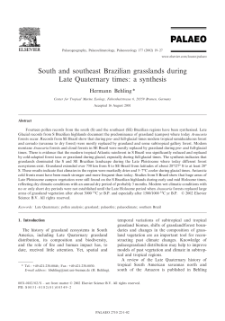 South and southeast Brazilian grasslands during Late