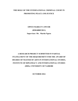 The role of the international criminal court in promoting peace and
