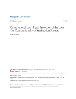 The Constitutionality of Sterilization Statutes