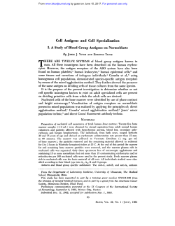 Cell Antigens and Cell Specialization I. A Study of