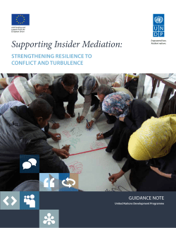 Supporting Insider Mediation: Strengthening resilience to conflict