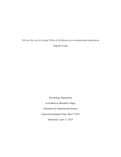 Tell me why you`re texting! Effect of cell phone use on interpersonal