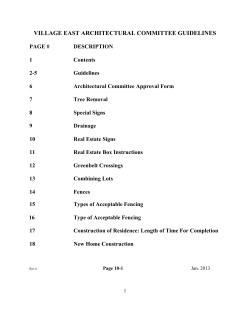Architectural Committee Guidelines