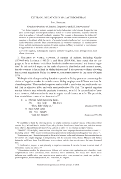 External negation in Malay/Indonesian