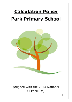 Calculation Policy Park Primary School