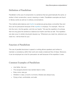 Definition of Parallelism Function of Parallelism Common Examples