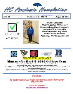 Sign up for the HC 2016 College Tour