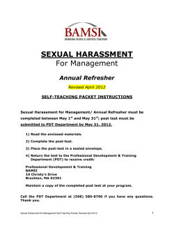 SEXUAL HARASSMENT For Management