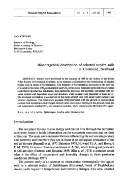 Bioenergetical description of selected tundra soils in Hornsund