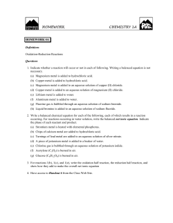 SOLUBILITY RULES FOR IONIC COMPOUNDS IN WATER