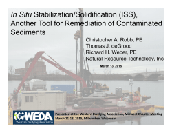 In Situ Stabilization/Solidification (ISS), Another Tool for