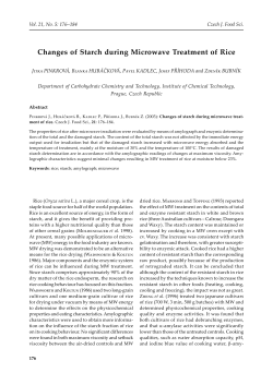 Changes of Starch during Microwave Treatment of Rice