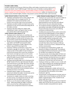 Portable Ladder Safety Ladder Related Incident Reports FY 16 Cont&hellip;