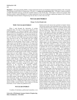 NUCLEAR ENERGY - University of Pittsburgh
