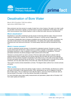 Desalination of Bore Water - NSW Department of Primary Industries