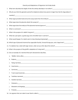 Diversity and Adaptations of Organisms Unit Study Guide 1. What