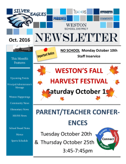 October 2016 Newsletter - Weston School District