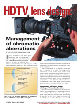 Management of Chromatic Aberrations
