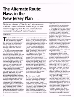 The Alternate Route: Flaws in the New Jersey Plan