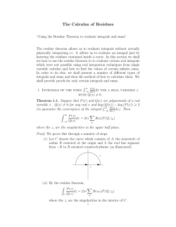 The Calculus of Residues